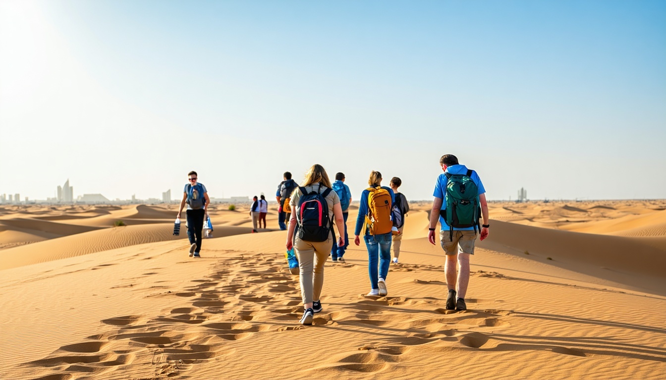Tourists exploring the Dubai desert with Road Pass Journey Travel